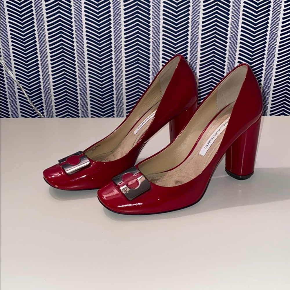 Diane von Furstenberg Red Patent Leather Heel